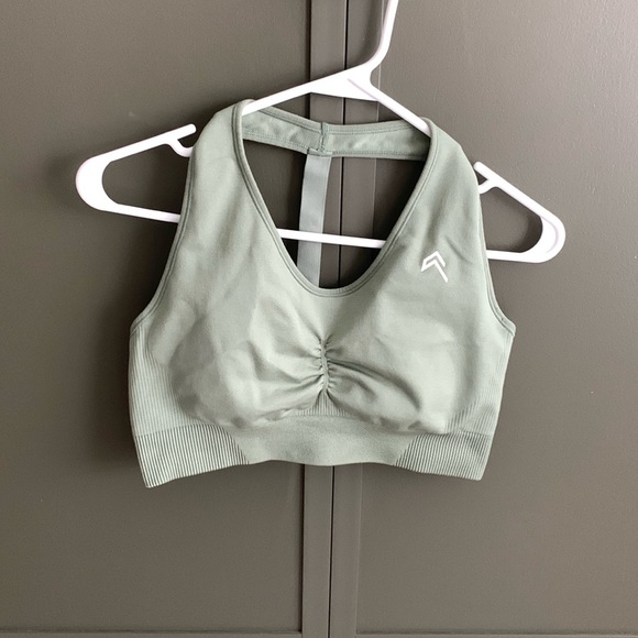 Oner Active Classic Seamless 2.0 V-Neck Bra Sage Marl XL - Picture 3 of 4